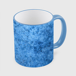 Кружка 3D Синий камень, цвет: 3D-небесно-голубой кант