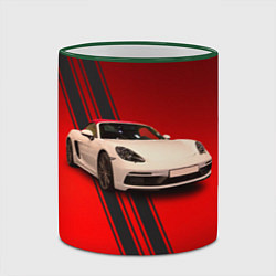 Кружка 3D Немецкий спортивный автомобиль Porsche, цвет: 3D-зеленый кант — фото 2