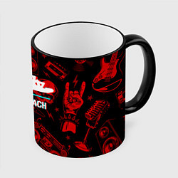Кружка 3D Papa Roach rock glitch, цвет: 3D-черный кант