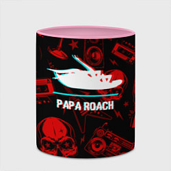 Кружка 3D Papa Roach rock glitch, цвет: 3D-белый + розовый — фото 2