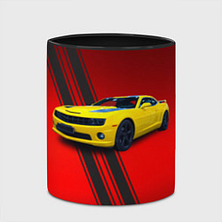 Кружка 3D Спортивный американский автомобиль Chevrolet Camar, цвет: 3D-белый + черный — фото 2