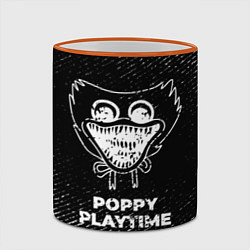 Кружка 3D Poppy Playtime с потертостями на темном фоне, цвет: 3D-оранжевый кант — фото 2