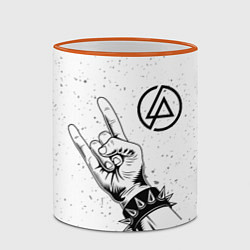 Кружка 3D Linkin Park и рок символ, цвет: 3D-оранжевый кант — фото 2
