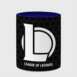 Кружка 3D League of Legends glitch на темном фоне, цвет: 3D-белый + синий — фото 2