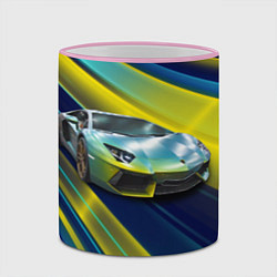 Кружка 3D Суперкар Lamborghini Reventon, цвет: 3D-розовый кант — фото 2