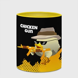 Кружка 3D Цыпленок с автоматом, цвет: 3D-белый + желтый — фото 2