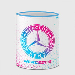 Кружка 3D Mercedes neon gradient style, цвет: 3D-небесно-голубой кант — фото 2