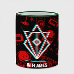 Кружка 3D In Flames rock glitch, цвет: 3D-зеленый кант — фото 2