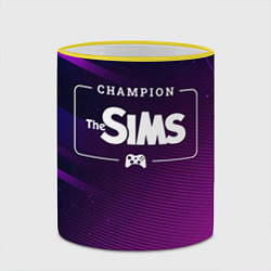 Кружка 3D The Sims gaming champion: рамка с лого и джойстико, цвет: 3D-желтый кант — фото 2