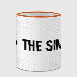 Кружка 3D The Sims glitch на светлом фоне: надпись и символ, цвет: 3D-оранжевый кант — фото 2