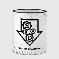 Кружка 3D System of a Down с потертостями на светлом фоне, цвет: 3D-черный кант — фото 2