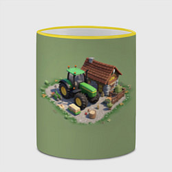 Кружка 3D Farming Simulator - Изометрия, цвет: 3D-желтый кант — фото 2