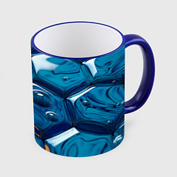 Кружка 3D Водяные наносоты, цвет: 3D-синий кант