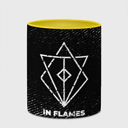 Кружка 3D In Flames с потертостями на темном фоне, цвет: 3D-белый + желтый — фото 2