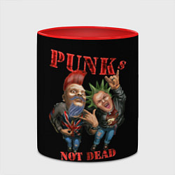 Кружка 3D Punks Not Dead - панки хой, цвет: 3D-белый + красный — фото 2