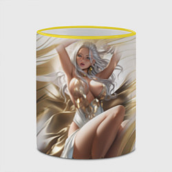 Кружка 3D Аниме блондинка с пышными формами, цвет: 3D-желтый кант — фото 2