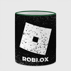 Кружка 3D Roblox с потертостями на темном фоне, цвет: 3D-зеленый кант — фото 2