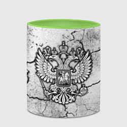 Кружка 3D Герб РФ - потресканная земля, цвет: 3D-белый + светло-зеленый — фото 2