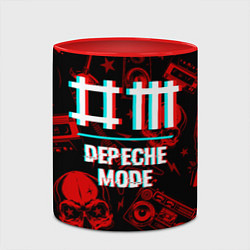 Кружка 3D Depeche Mode rock glitch, цвет: 3D-белый + красный — фото 2
