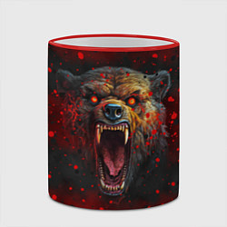 Кружка 3D Злой медведь, цвет: 3D-красный кант — фото 2