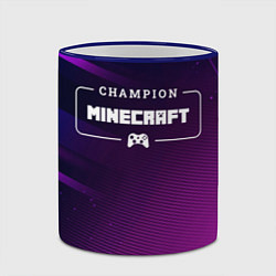Кружка 3D Minecraft gaming champion: рамка с лого и джойстик, цвет: 3D-синий кант — фото 2