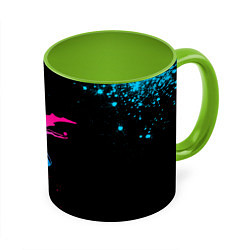 Кружка 3D Black Sabbath - neon gradient, цвет: 3D-белый + светло-зеленый