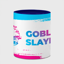 Кружка 3D Goblin Slayer neon gradient style: надпись и симво, цвет: 3D-белый + синий — фото 2