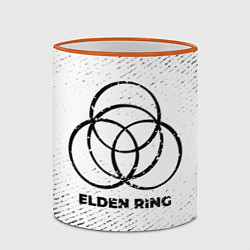 Кружка 3D Elden Ring с потертостями на светлом фоне, цвет: 3D-оранжевый кант — фото 2