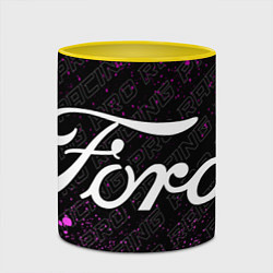 Кружка 3D Ford pro racing: надпись и символ, цвет: 3D-белый + желтый — фото 2