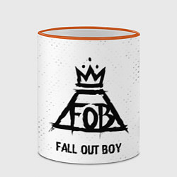 Кружка 3D Fall Out Boy glitch на светлом фоне, цвет: 3D-оранжевый кант — фото 2