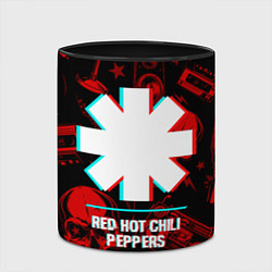 Кружка 3D Red Hot Chili Peppers rock glitch, цвет: 3D-белый + черный — фото 2