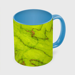 Кружка 3D Abstraction green, цвет: 3D-белый + небесно-голубой