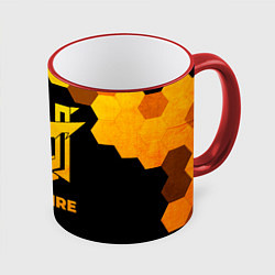 Кружка 3D Free Fire - gold gradient, цвет: 3D-красный кант