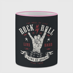 Кружка 3D Rock and roll - жест козы, цвет: 3D-розовый кант — фото 2