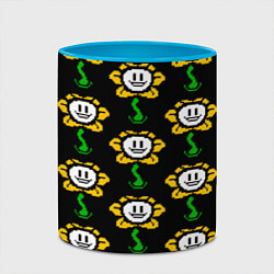Кружка 3D Undertale - flowey smile, цвет: 3D-белый + небесно-голубой — фото 2