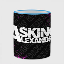 Кружка 3D Asking Alexandria rock legends: надпись и символ, цвет: 3D-небесно-голубой кант — фото 2