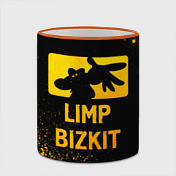 Кружка 3D Limp Bizkit - gold gradient, цвет: 3D-оранжевый кант — фото 2