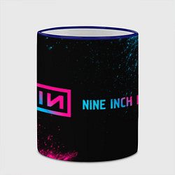 Кружка 3D Nine Inch Nails - neon gradient: надпись и символ, цвет: 3D-синий кант — фото 2