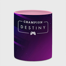 Кружка 3D Destiny gaming champion: рамка с лого и джойстиком, цвет: 3D-белый + розовый — фото 2
