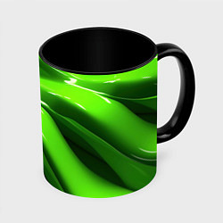 Кружка 3D Текстура зеленая слизь, цвет: 3D-белый + черный