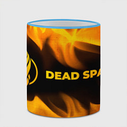 Кружка 3D Dead Space - gold gradient: надпись и символ, цвет: 3D-небесно-голубой кант — фото 2