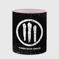 Кружка 3D Three Days Grace с потертостями на темном фоне, цвет: 3D-розовый кант — фото 2