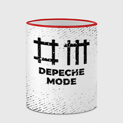 Кружка 3D Depeche Mode с потертостями на светлом фоне, цвет: 3D-красный кант — фото 2