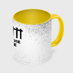 Кружка 3D Depeche Mode с потертостями на светлом фоне, цвет: 3D-белый + желтый