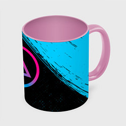 Кружка 3D Linkin Park - neon gradient, цвет: 3D-белый + розовый