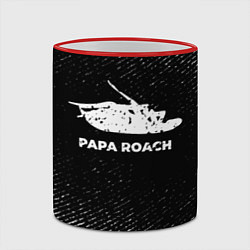 Кружка 3D Papa Roach с потертостями на темном фоне, цвет: 3D-красный кант — фото 2