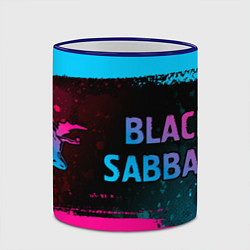 Кружка 3D Black Sabbath - neon gradient: надпись и символ, цвет: 3D-синий кант — фото 2