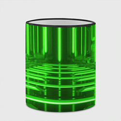 Кружка 3D Зеленые световые объекты, цвет: 3D-черный кант — фото 2