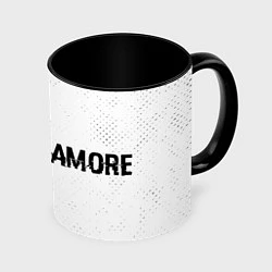 Кружка 3D Paramore glitch на светлом фоне: надпись и символ, цвет: 3D-белый + черный