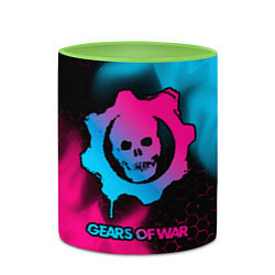 Кружка 3D Gears of War - neon gradient, цвет: 3D-белый + светло-зеленый — фото 2